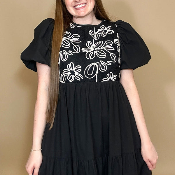 Embroidered Midi Dress