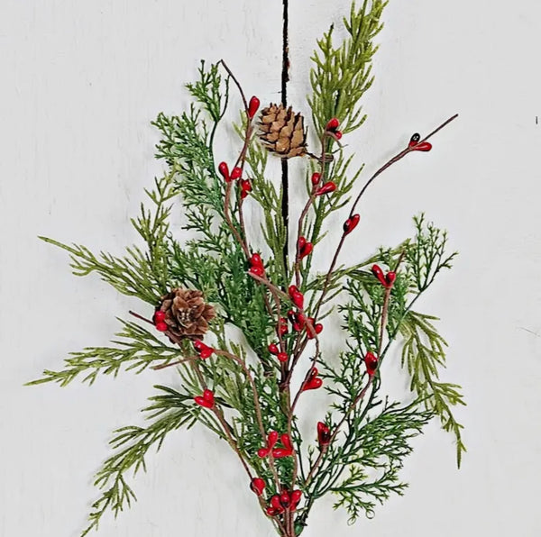 Evergreen Pine Pick with Red Pips