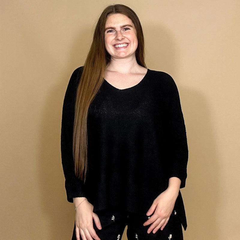 V-Neck Dolman Sleeve Sweater