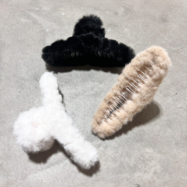 Fuzzy Hair Claw Clip