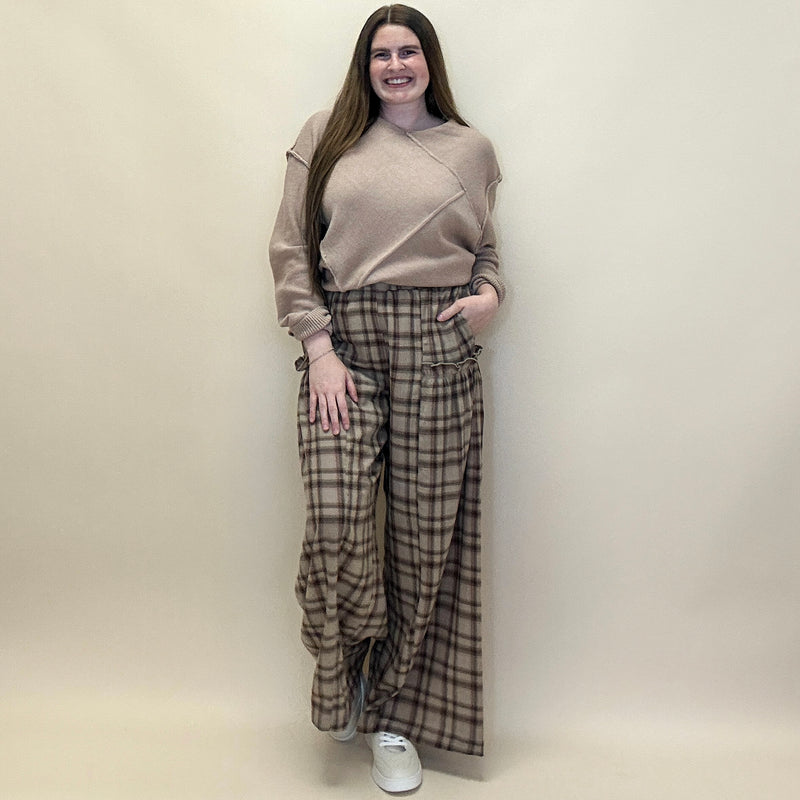 V-Neck Exposed Seam Sweater