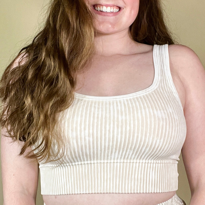 2-Way Washed Ribbed Bralette