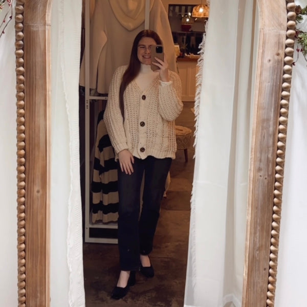 Chenille Button Down Cardigan