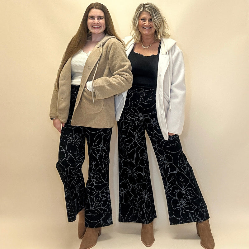 Fleece Hooded Button-Down Jacket