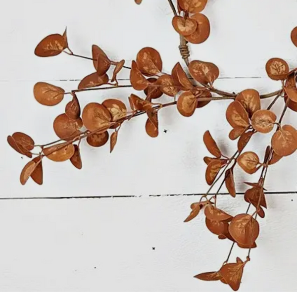 14in Wreath - Silver Dollar Leaves - Coffee