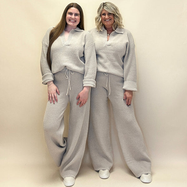 Textured Knit Drawstring Pants