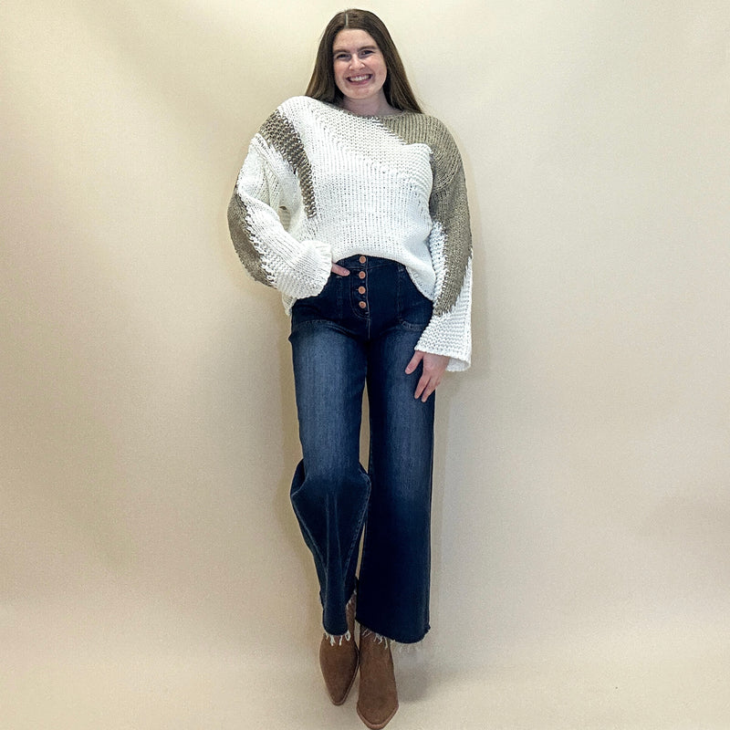 Chunky Knit Color Block Sweater