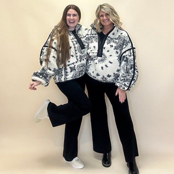Paisley Sherpa Half-Zip Jacket