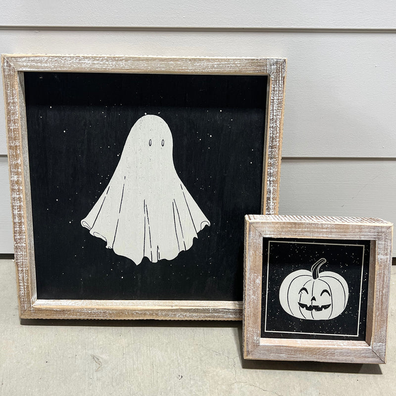 Small Reversible Halloween/Fall Wood Sign
