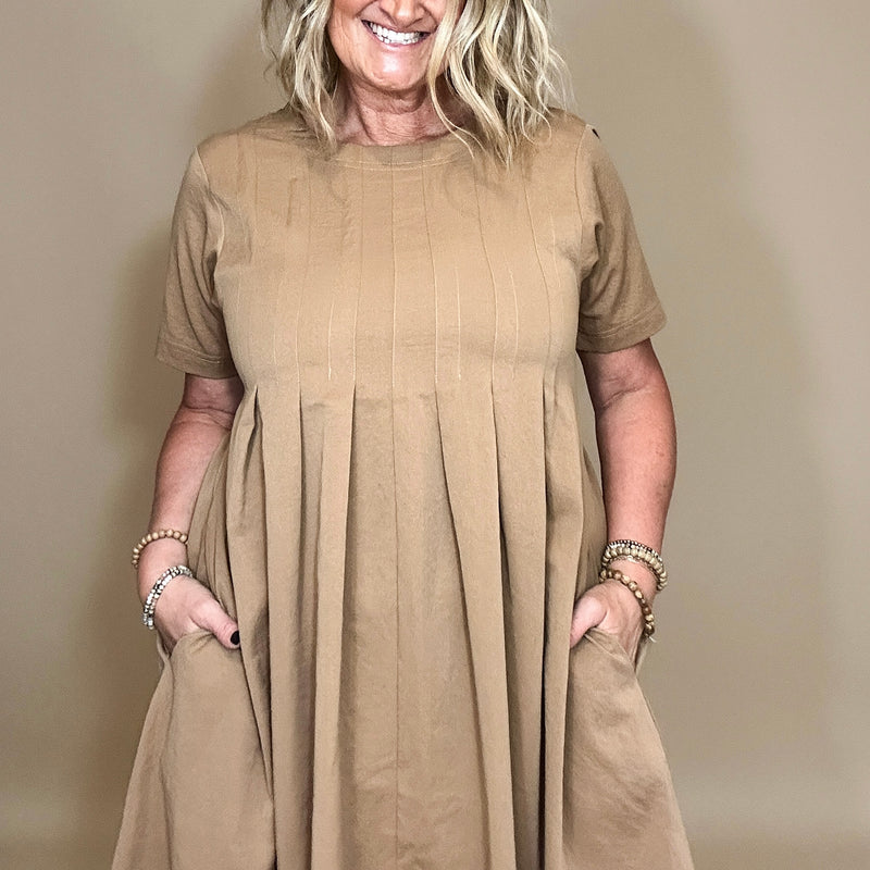 Pleated Flare Dress