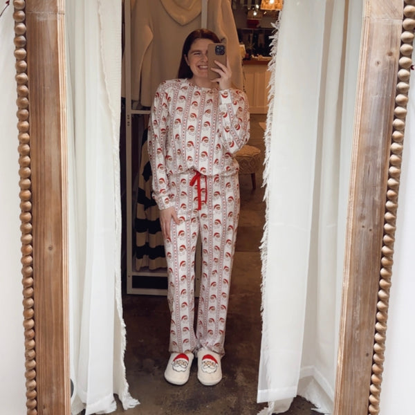 Christmas Striped Print Pajamas