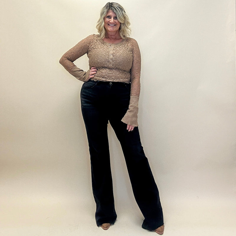 Floral Lace Henley Top