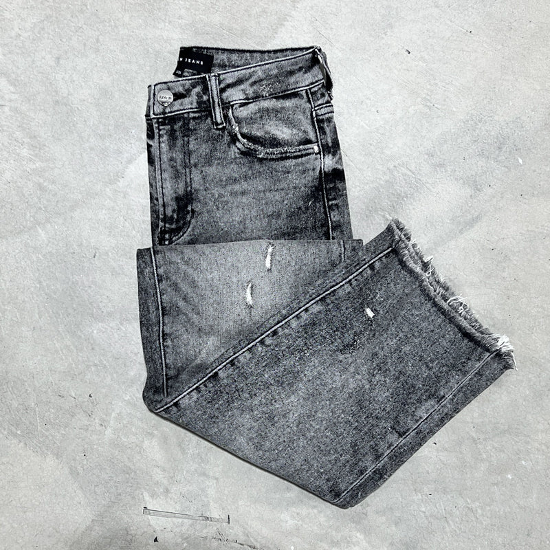 Black Washed Straight Jeans