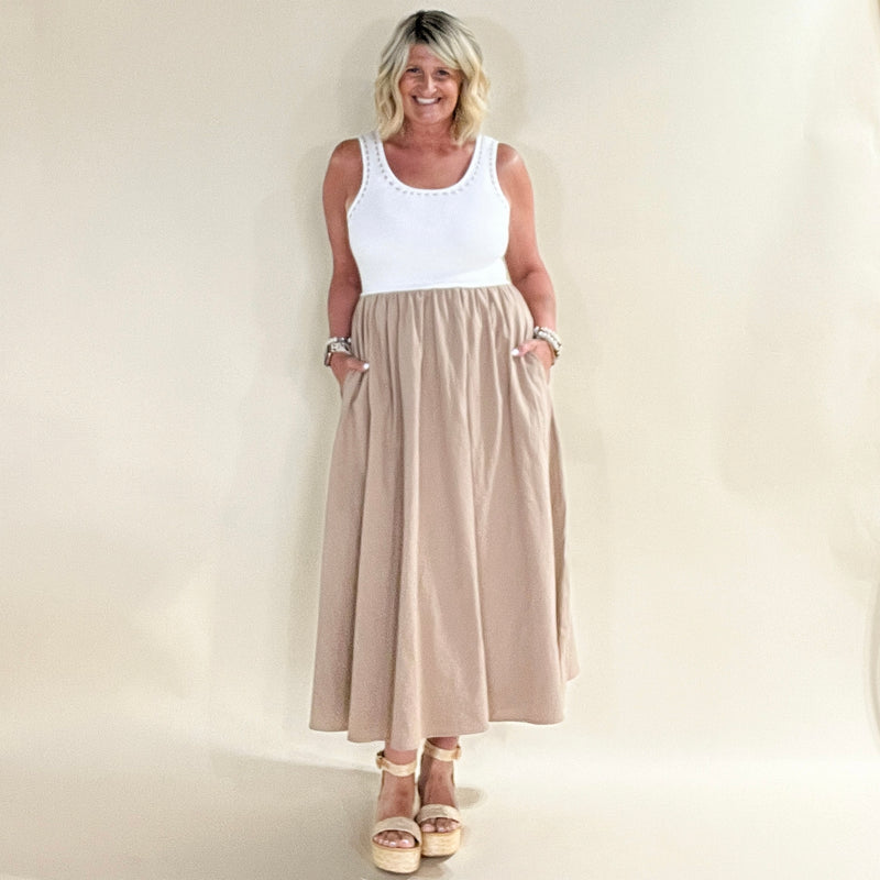 Mixed Media Midi Dress