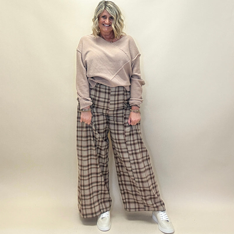 Plaid Flare Pants