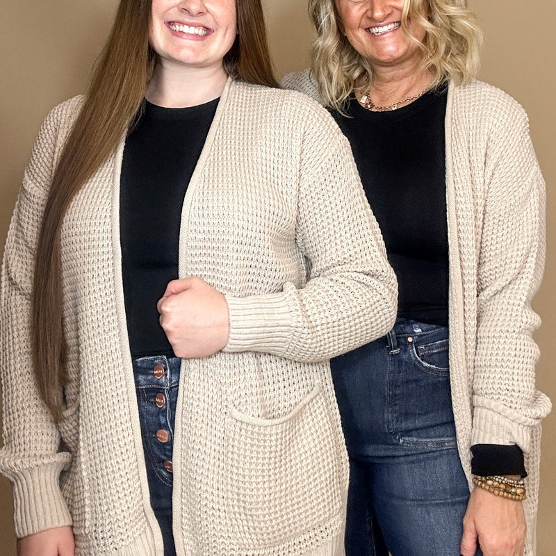 Waffle Knit Cardigan