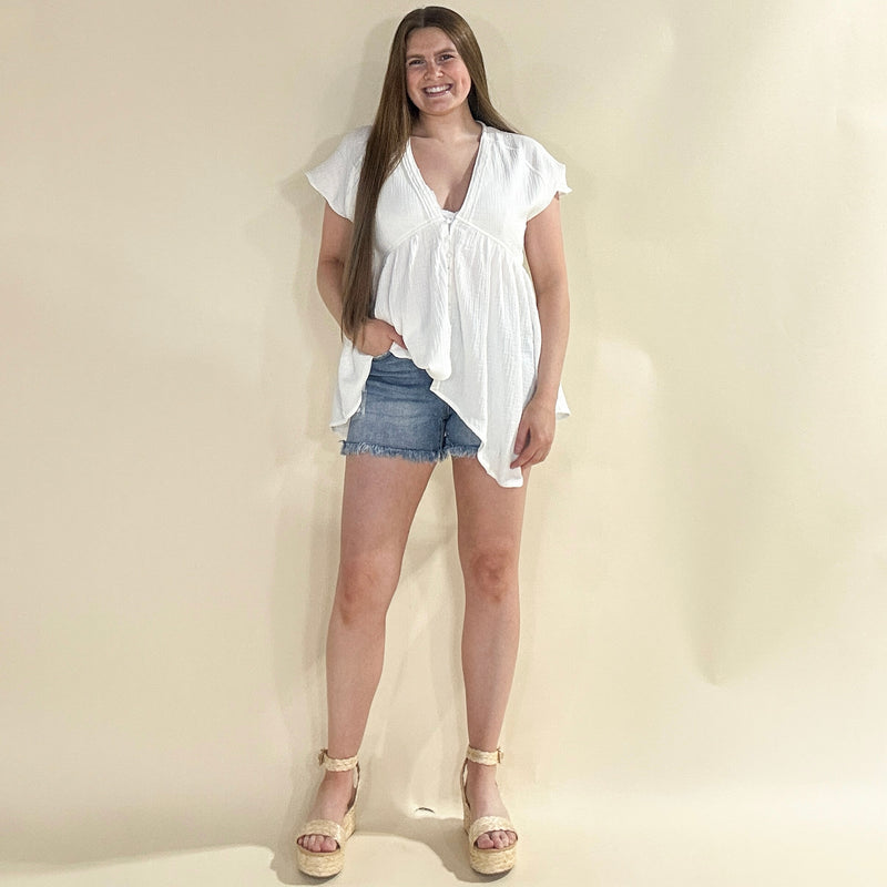 Gauze Button Down Blouse