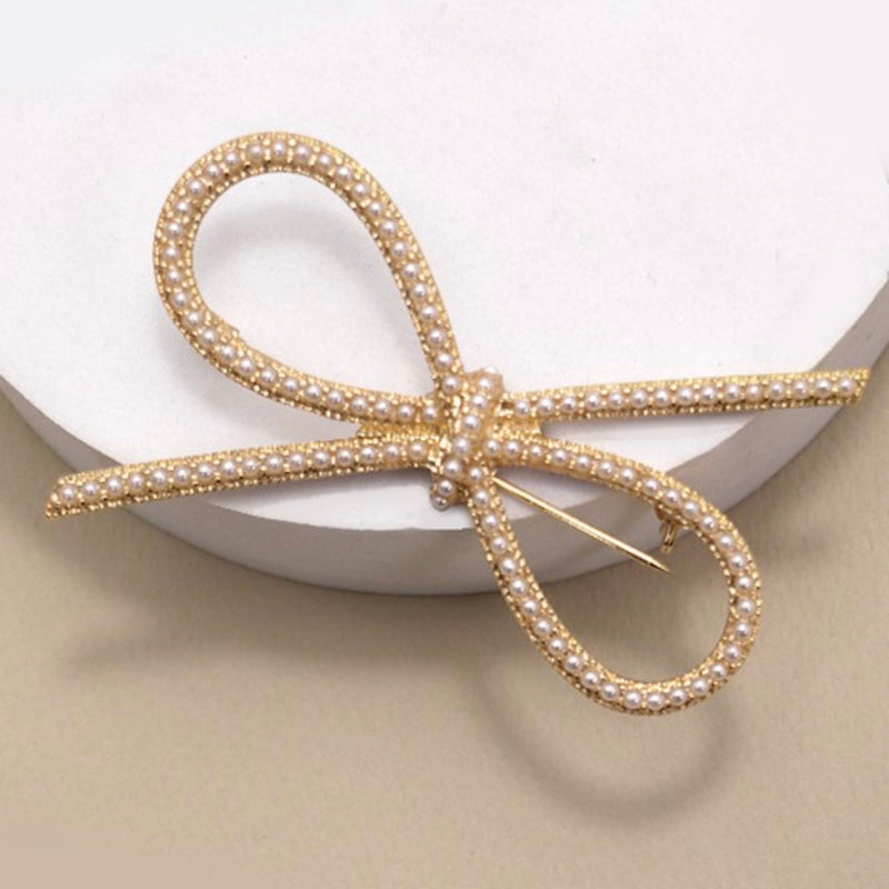 Pearl Ribbon Brooch