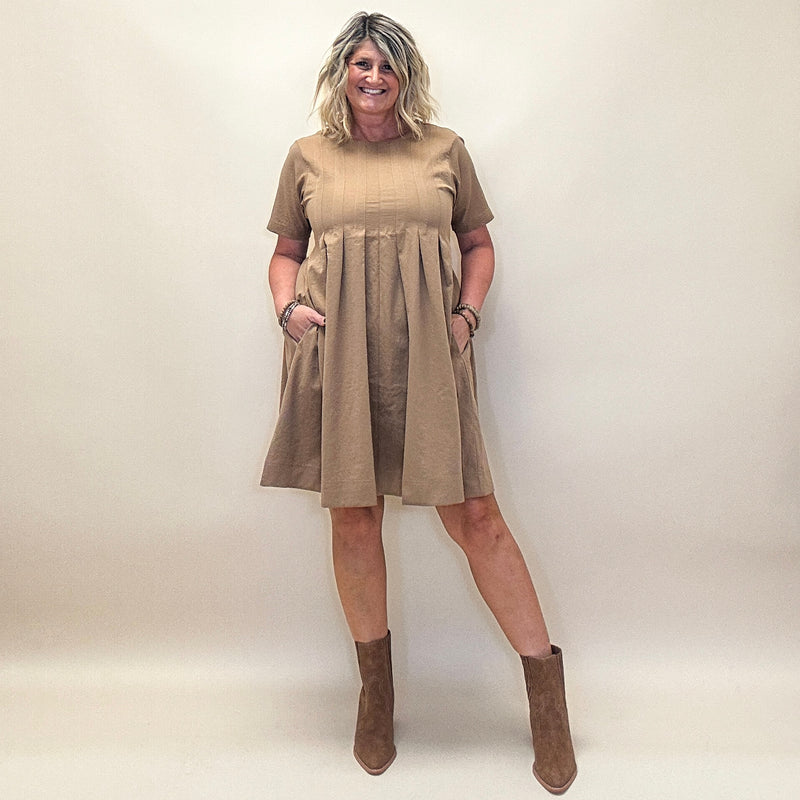 Pleated Flare Dress