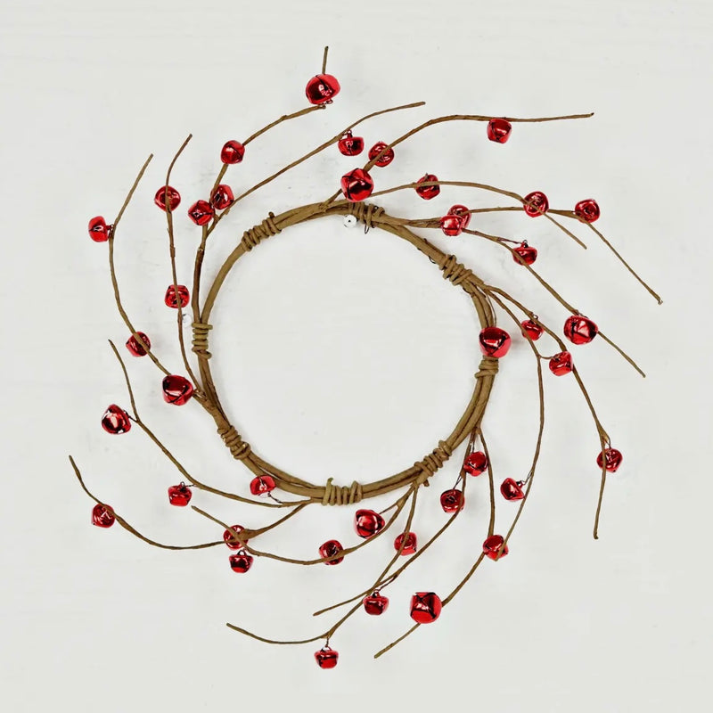 Small Red Metallic Bell Wreath