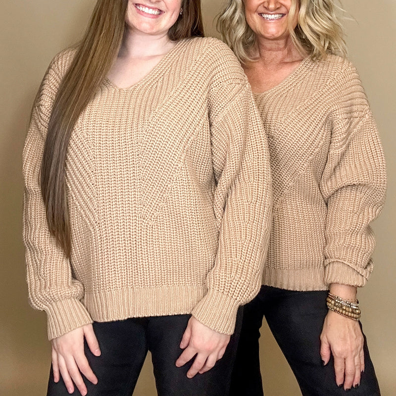 V-Neck Knit Sweater