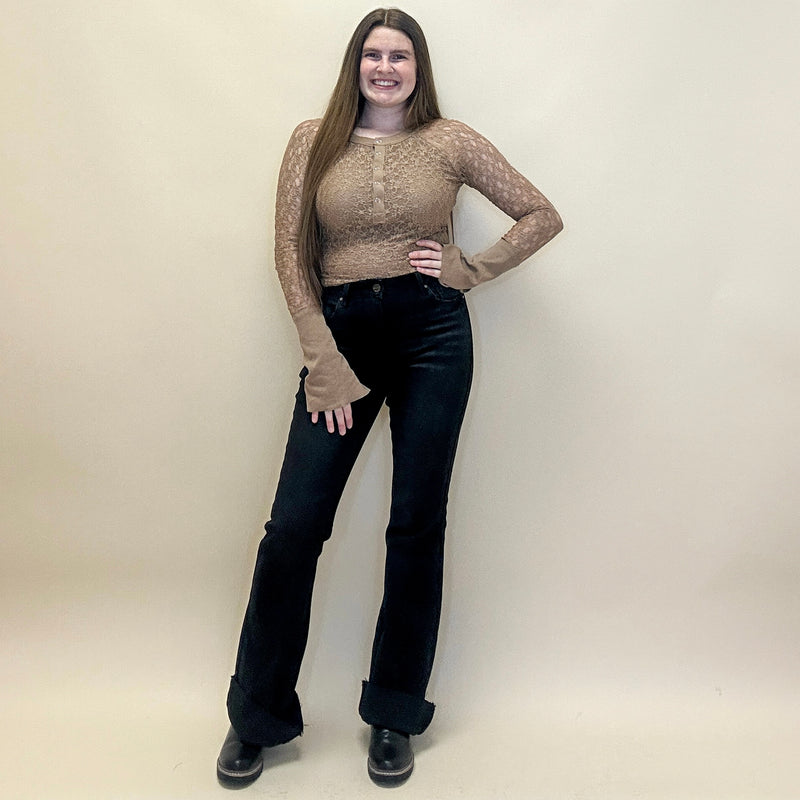 Floral Lace Henley Top
