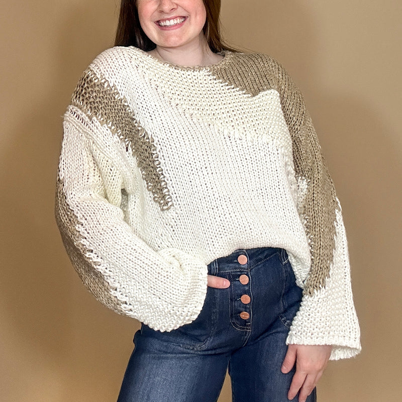 Chunky Knit Color Block Sweater