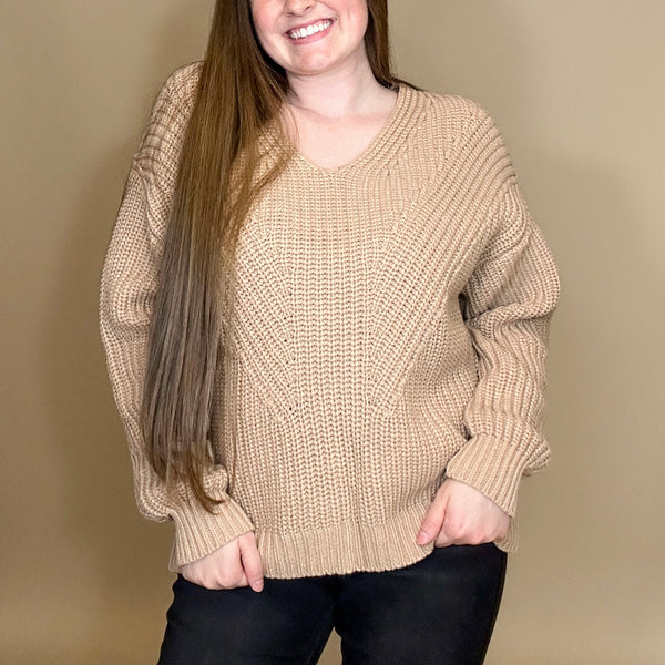 V-Neck Knit Sweater