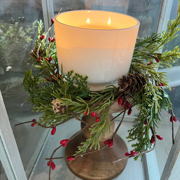 Small Evergreen Pine with Red Pips Wreath