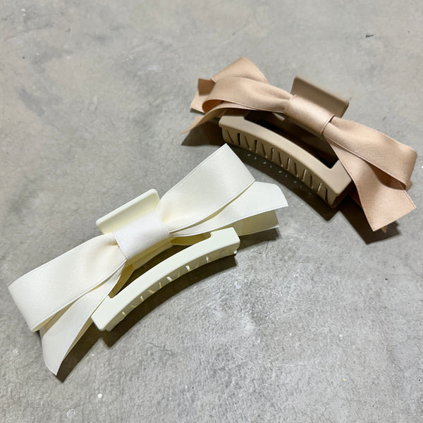 Satin Bow Hair Claw Clips