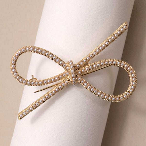 Pearl Ribbon Brooch