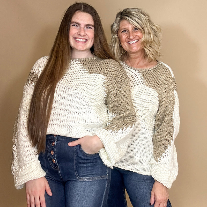 Chunky Knit Color Block Sweater