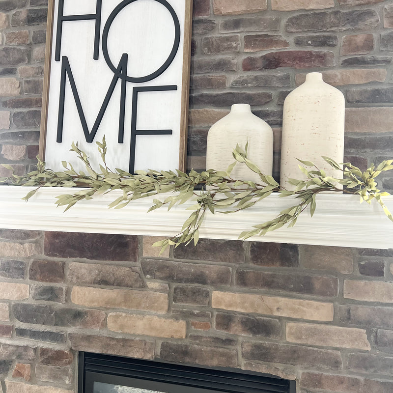 Flocked Herb Leaves Garland