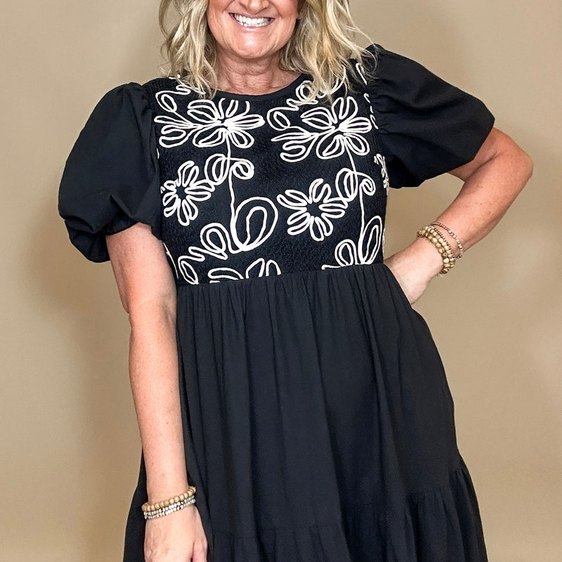 Embroidered Midi Dress