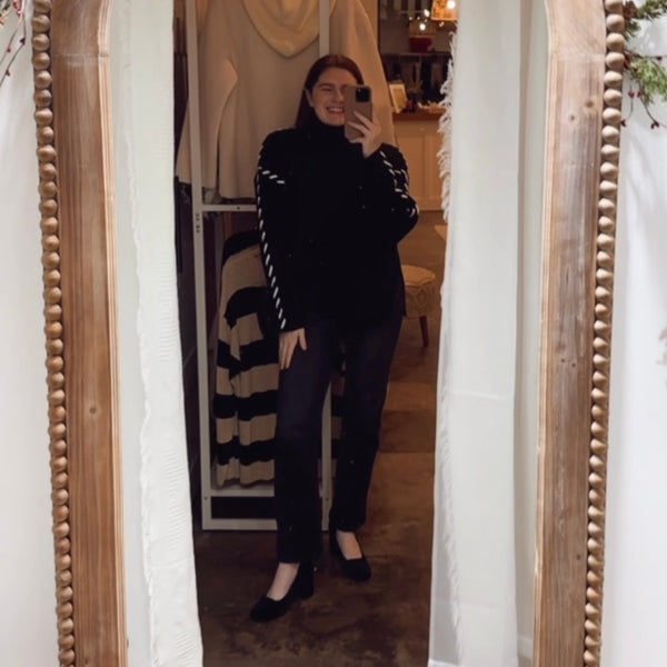 Stitched High Neck Sweater