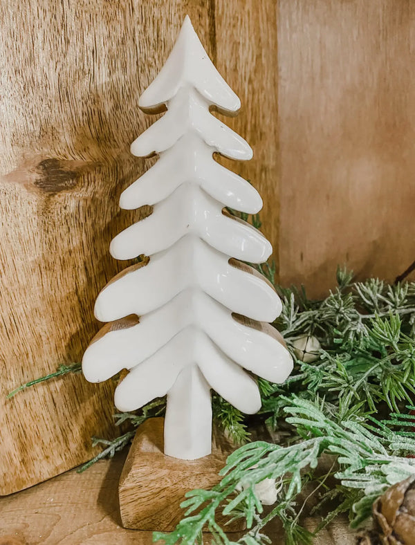 Wooden White Enamel Tree
