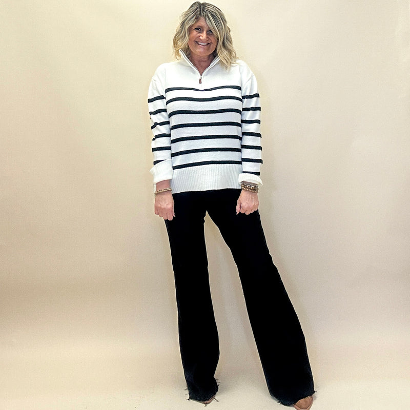 Striped Quarter Zip