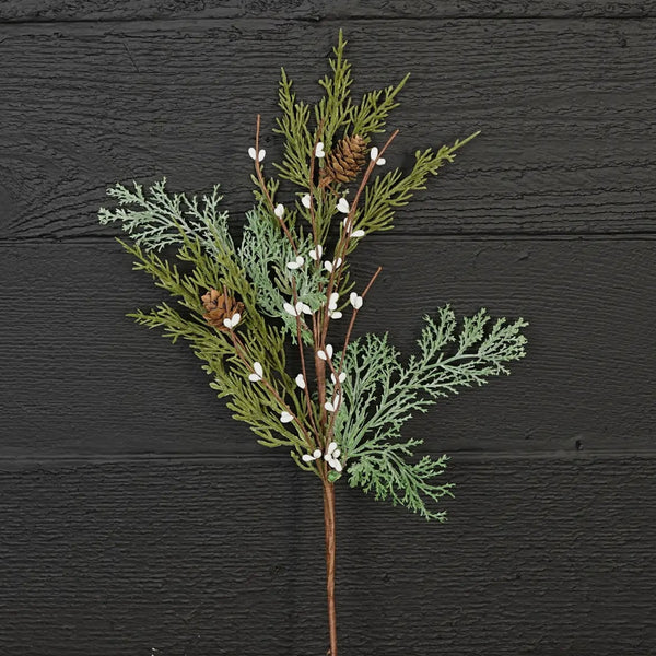 Evergreen Pine Pick with White Pips