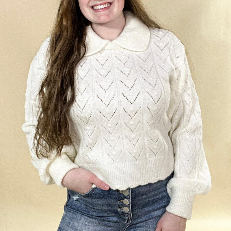 Scallop Edge Pointelle Sweater