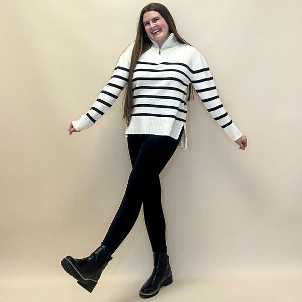 Striped Quarter Zip