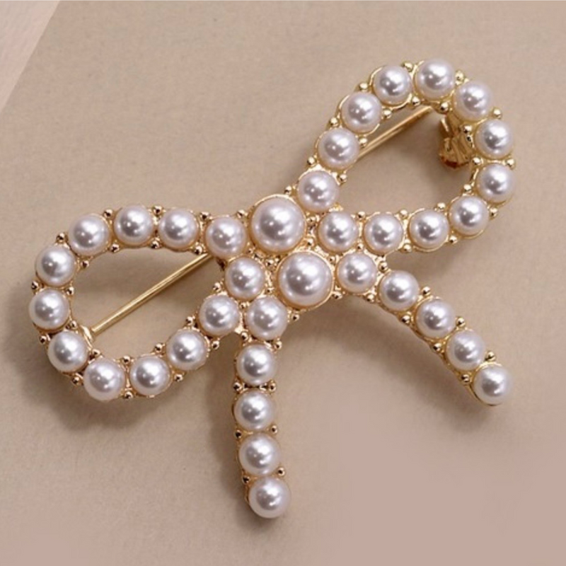 Pearl Bow Brooch