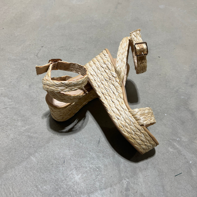 Raffia Platform Wedge Sandals