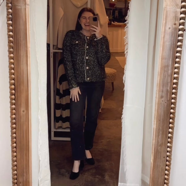 Pearl Button Sweater Jacket