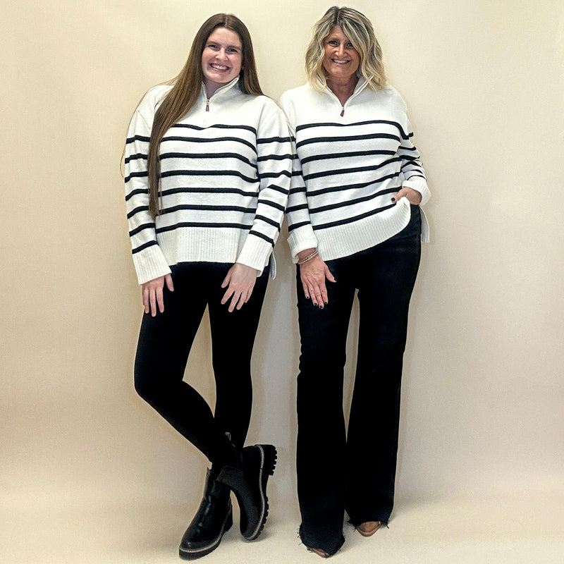Striped Quarter Zip