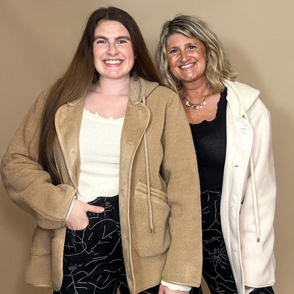 Fleece Hooded Button-Down Jacket