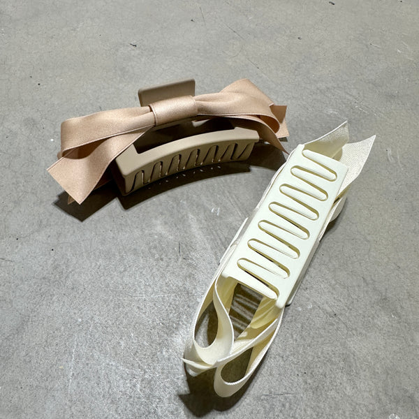 Satin Bow Hair Claw Clips