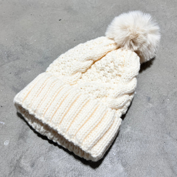 Cable Knit Pom Pom Hat