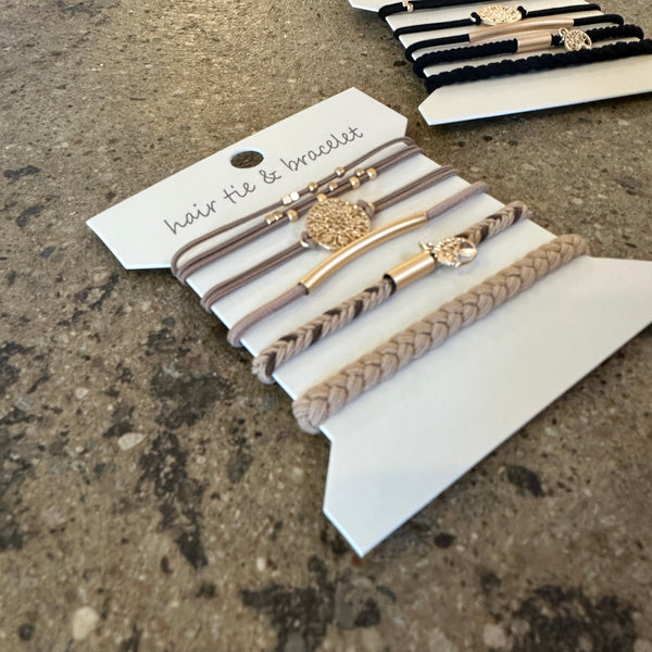 Dual Knot Bracelet/Hair Tie Set