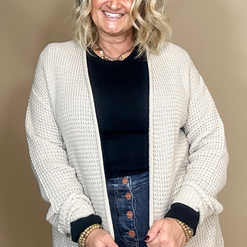 Waffle Knit Cardigan