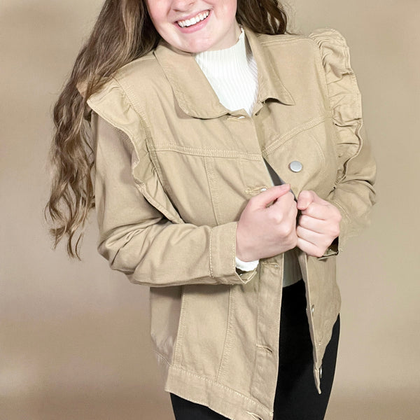 Ruffled Shoulder Jacket